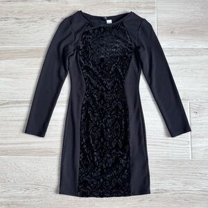 H&M | Dresses | Hm Black Textured Long Sleeve Bodycon Dress Sz M | Poshmark
